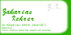 zakarias kehrer business card